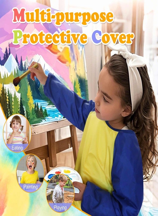 Tskcos Kids Toddlers Art Smock 2 Pack, Waterproof Child Painting Apron with Long Sleeve & Pockets, Children Artist Smock for Kids Age 2-8 Painting, Crafting, Cooking - Image 4
